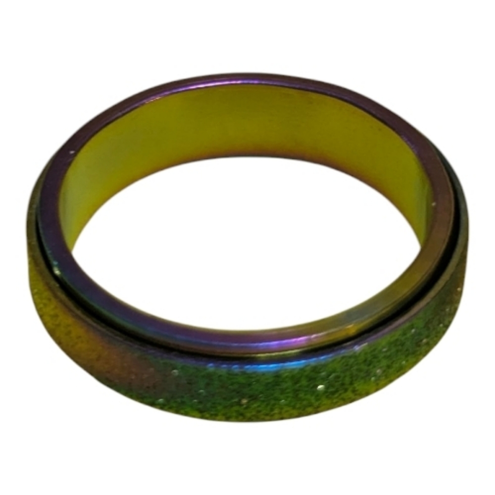 Iridescent Ring Sz 9   Shiny Unisex Women's A-036